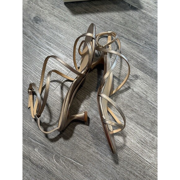 Marion Parke Women's Metallic Napa Raina Kitten Heel Strappy Rose Gold Size EU38 - Picture 6 of 11